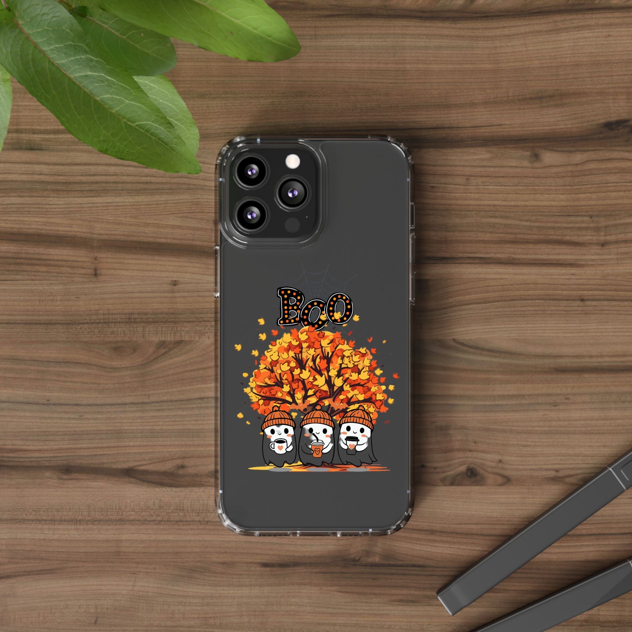 Autumn Ghosts Clear Phone Case - GlamDigitalBossCo