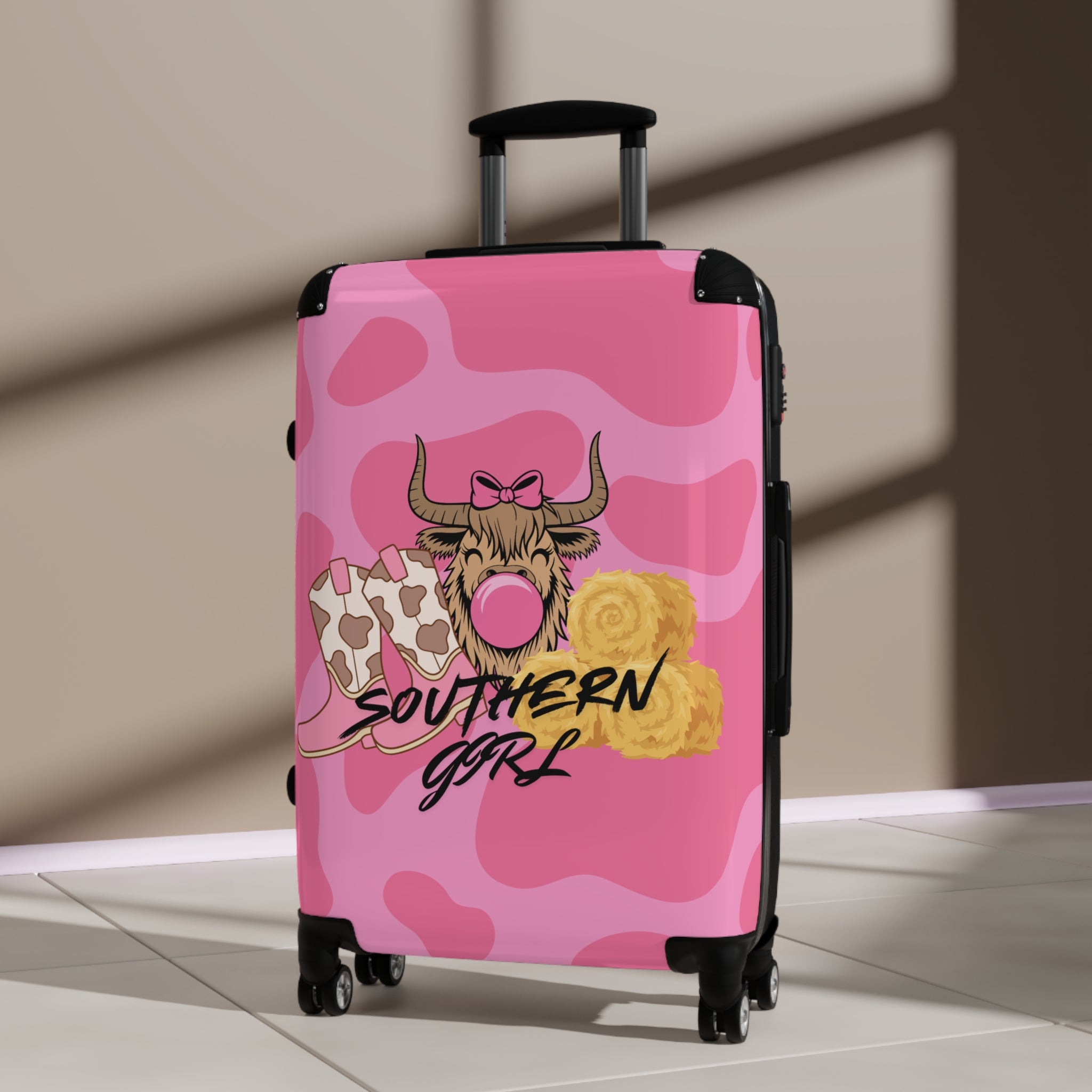 Pink Southern Girl Suitcase - GlamDigitalBossCo