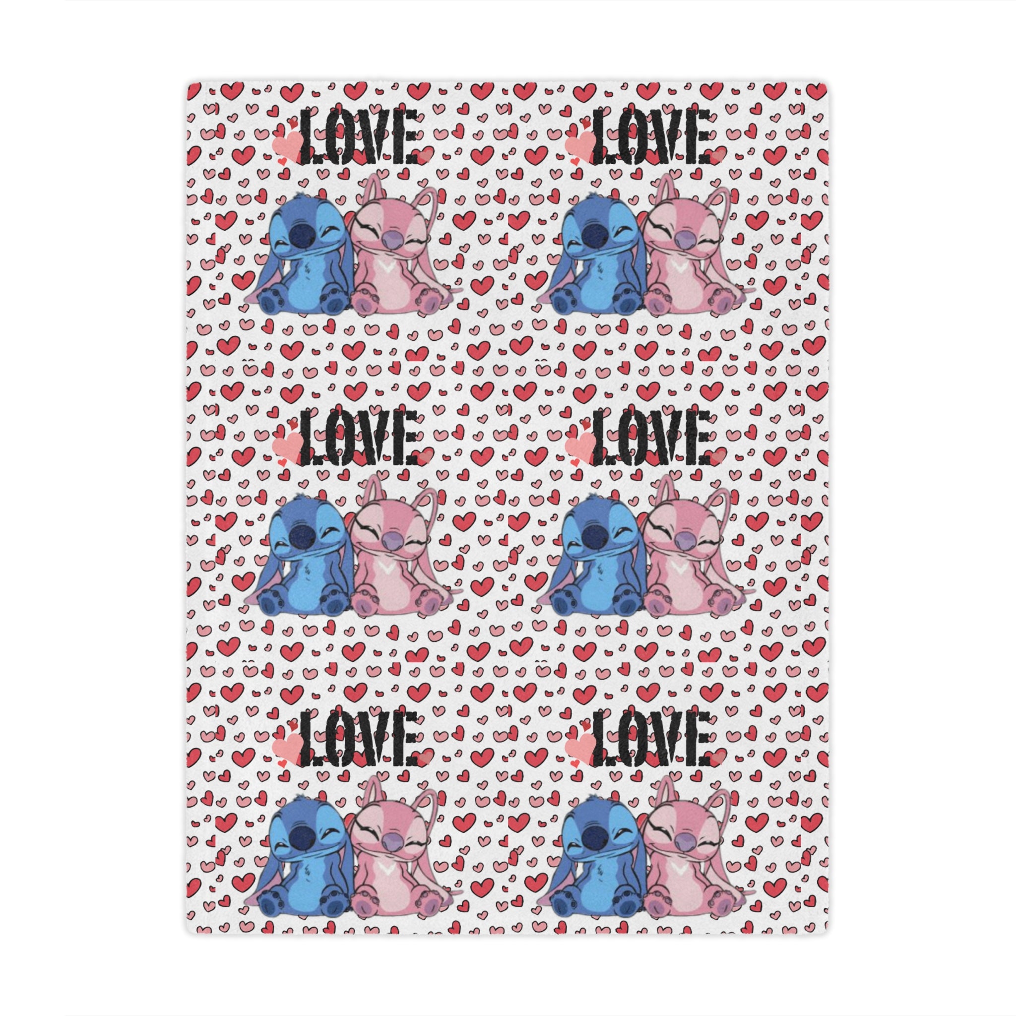 Stitch & Angel Love-themed Cozy Throw - GlamDigitalBossCo