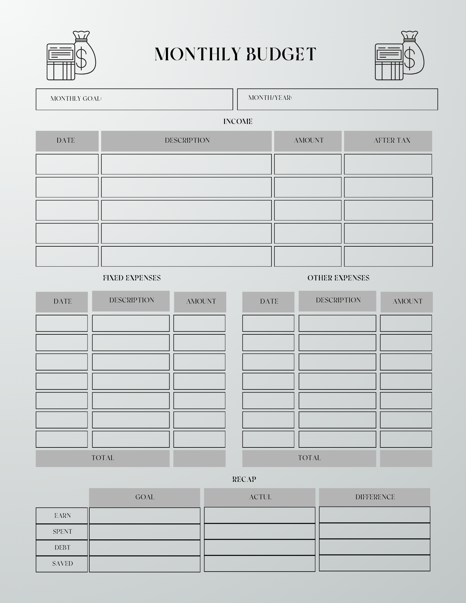2025 Budget Planner - GlamDigitalBossCo