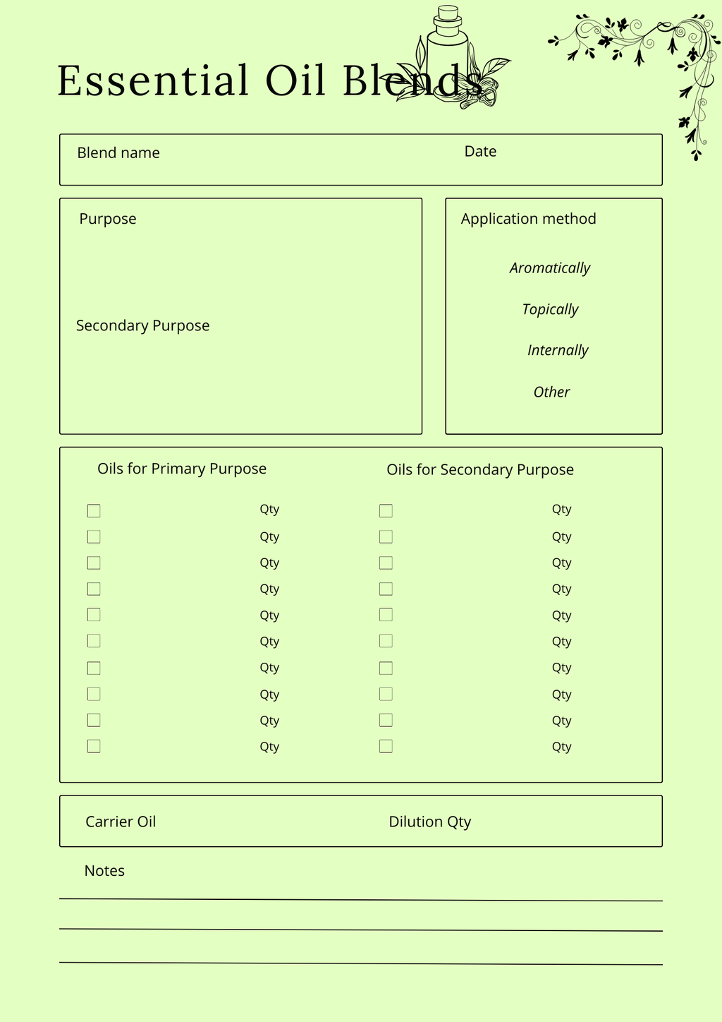 Herbs & Essential Oils Planner - GlamDigitalBossCo