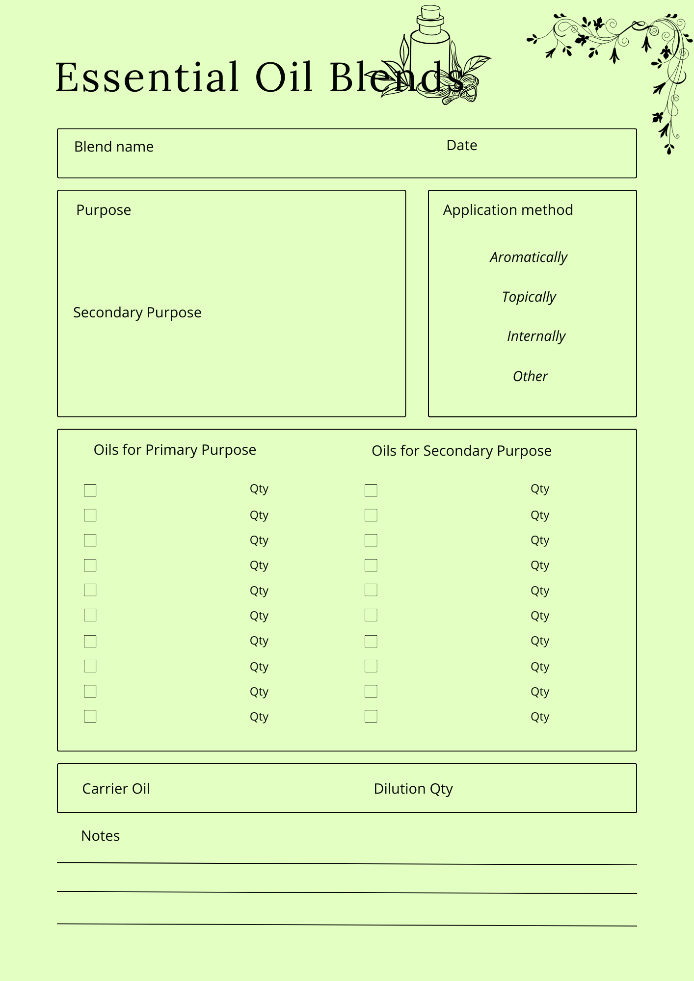 Herbs & Essential Oils Planner - GlamDigitalBossCo