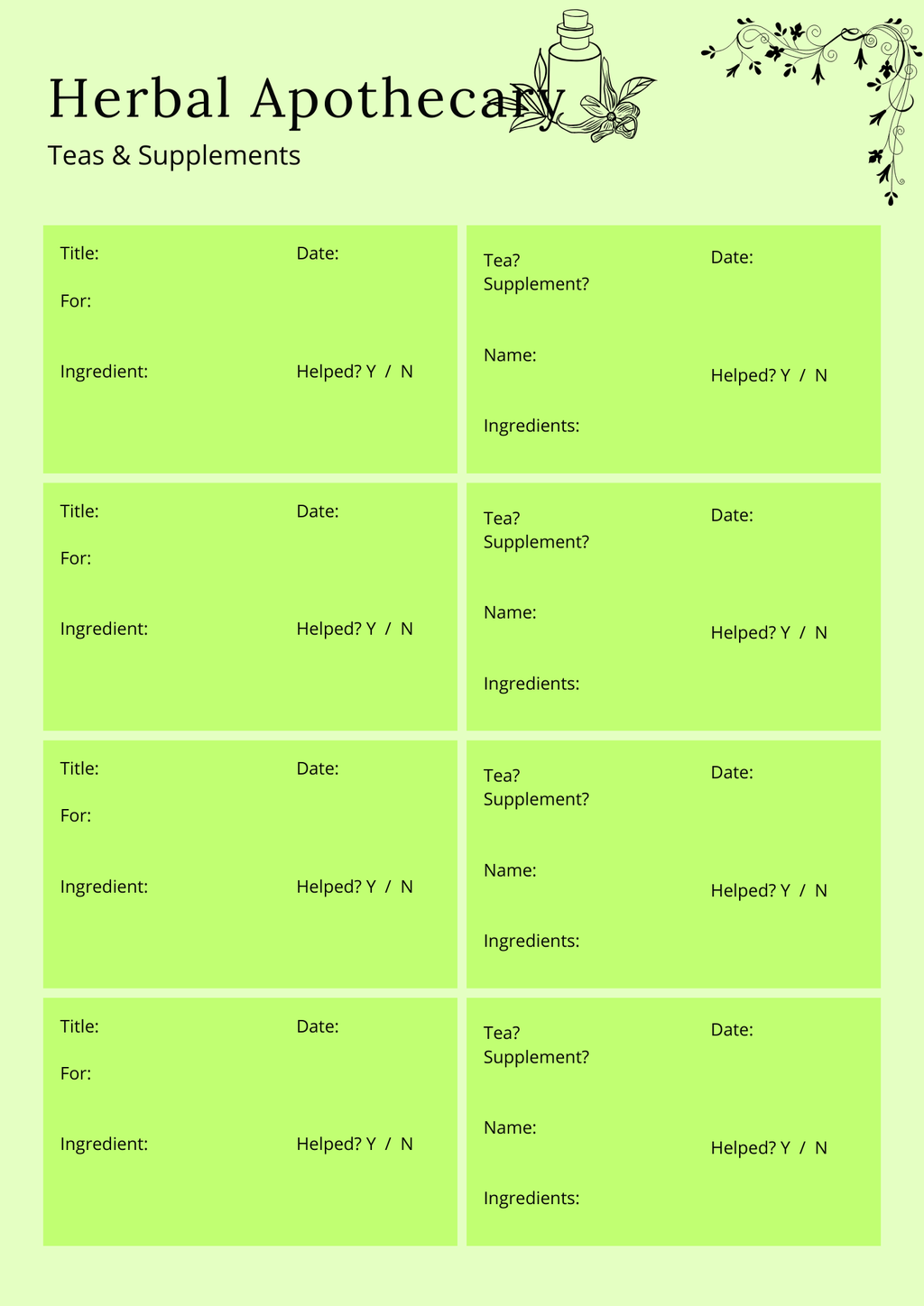 Herbs & Essential Oils Planner - GlamDigitalBossCo