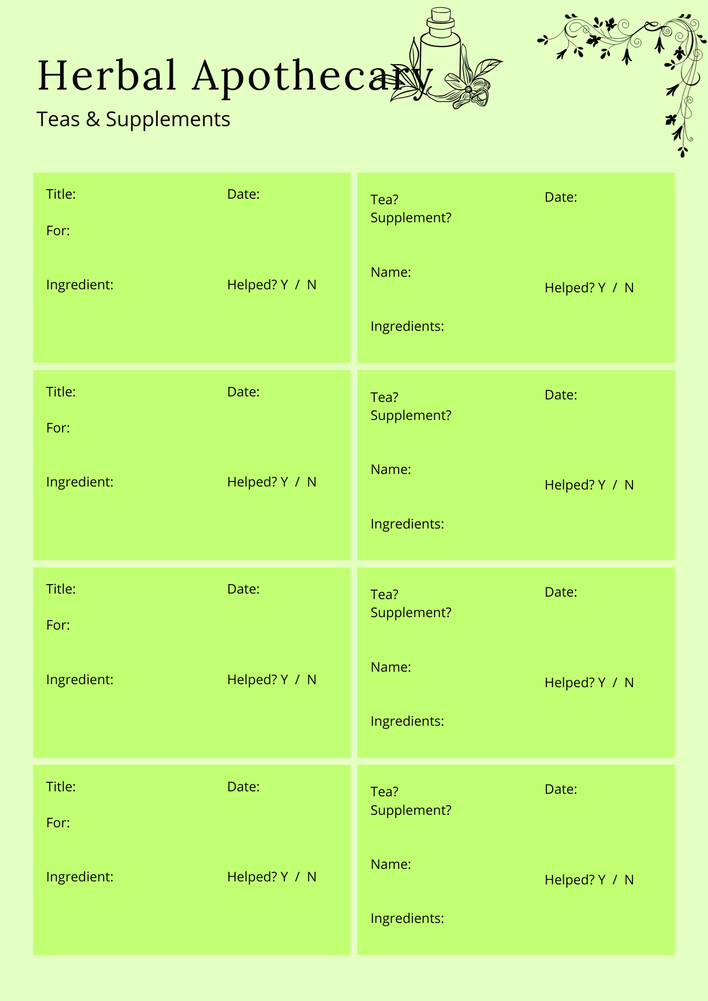 Herbs & Essential Oils Planner - GlamDigitalBossCo