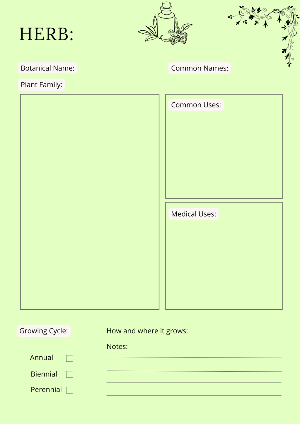 Herbs & Essential Oils Planner - GlamDigitalBossCo