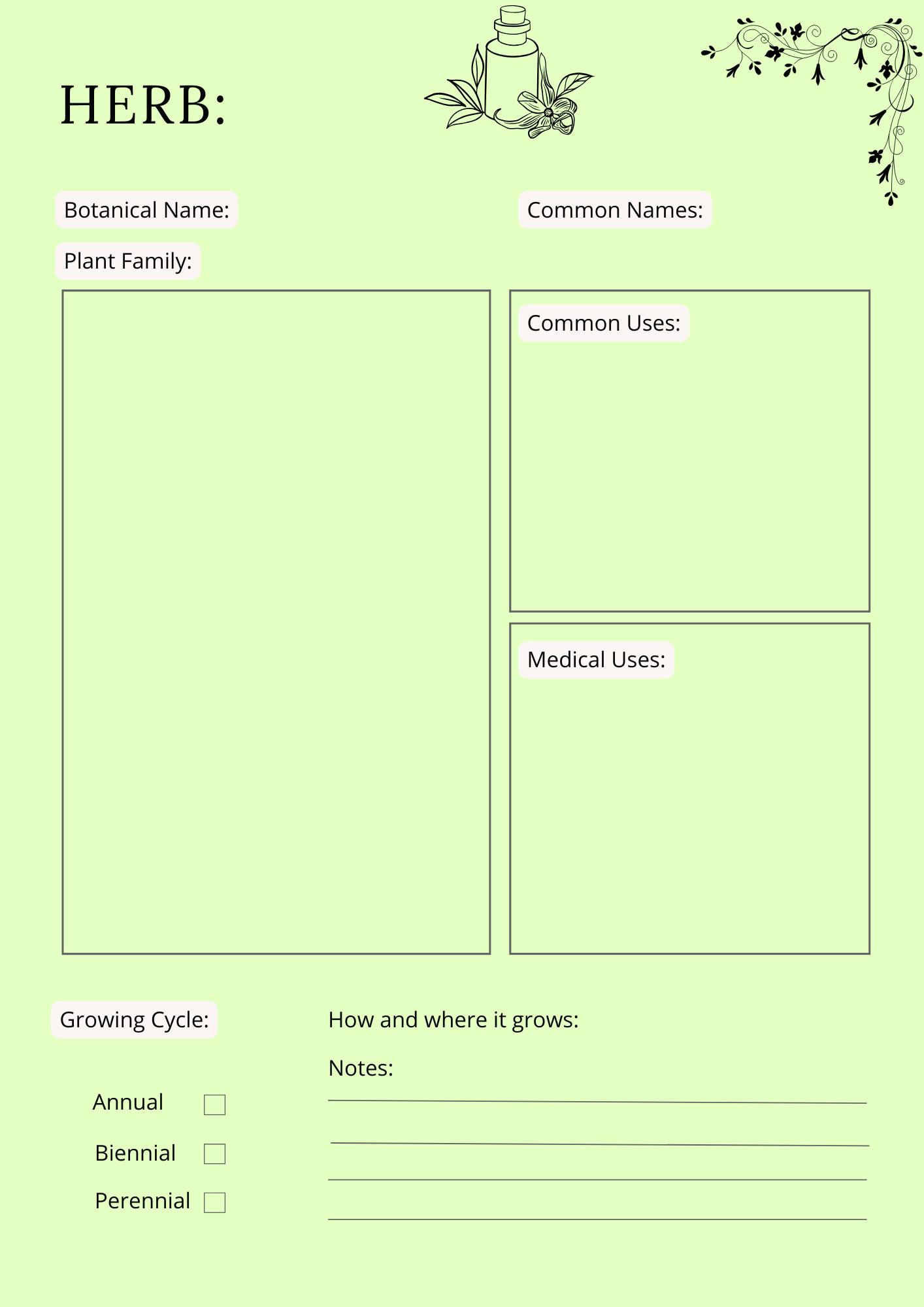 Herbs & Essential Oils Planner - GlamDigitalBossCo