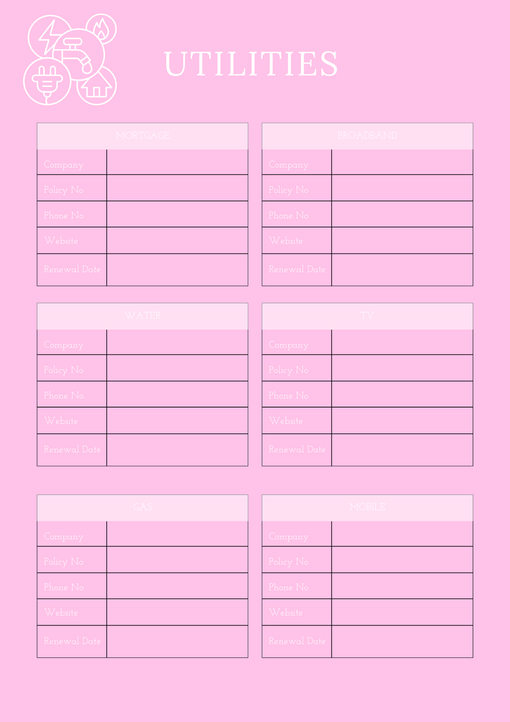 Household Management Planner - GlamDigitalBossCo