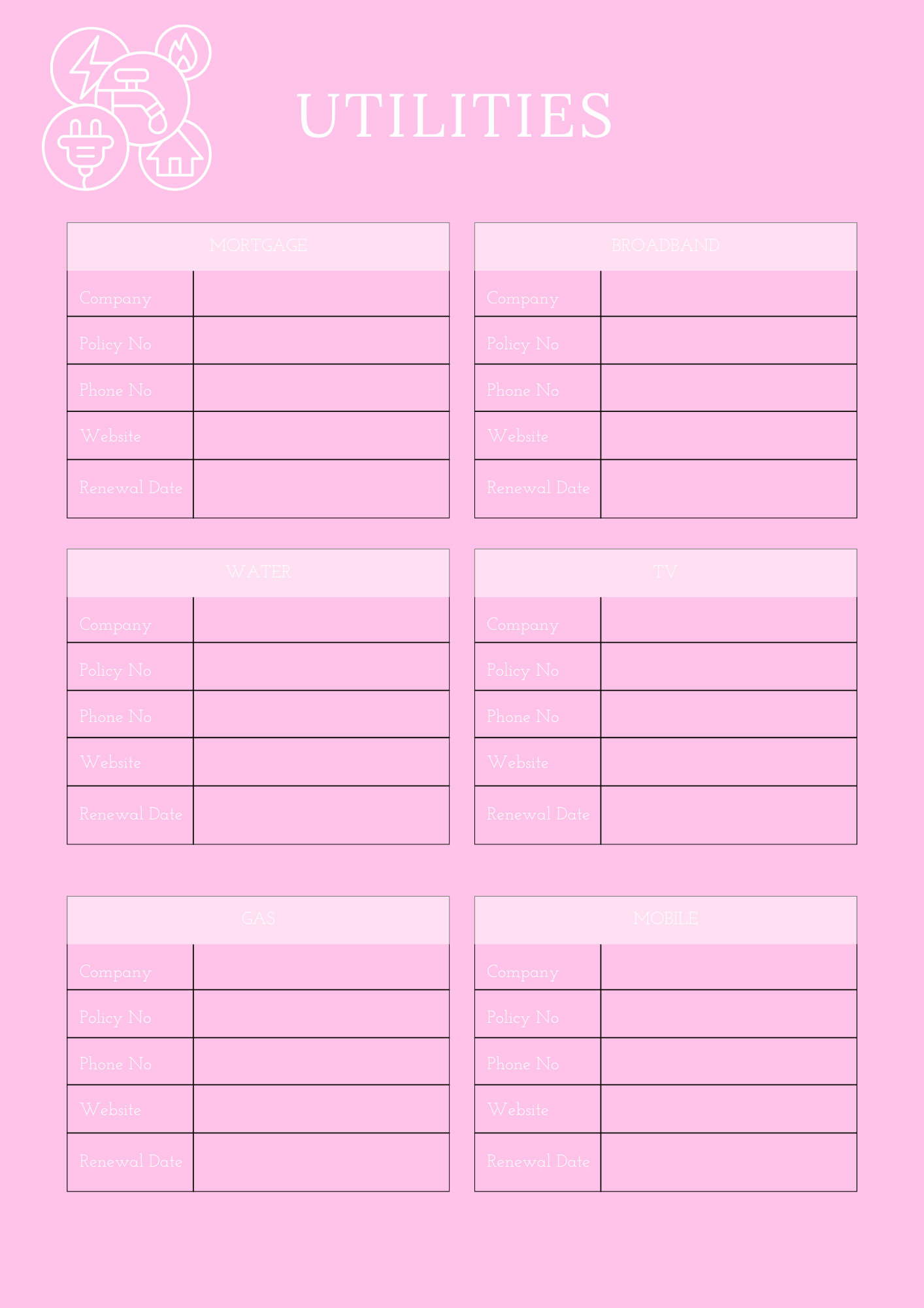 Household Management Planner - GlamDigitalBossCo