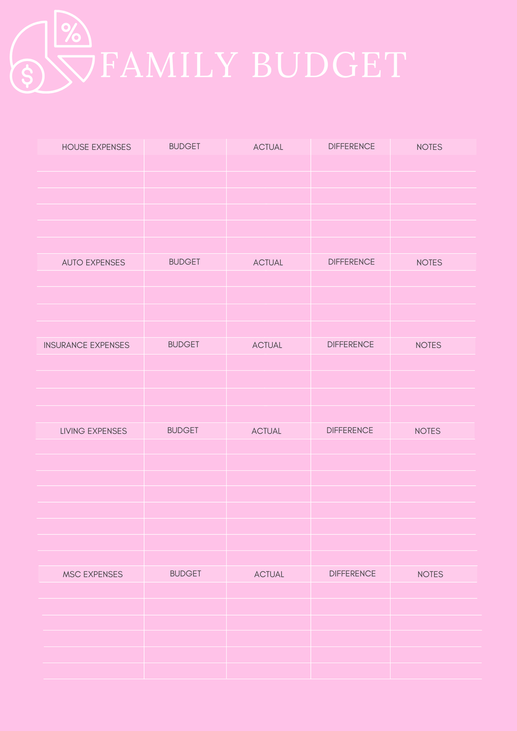 Household Management Planner - GlamDigitalBossCo