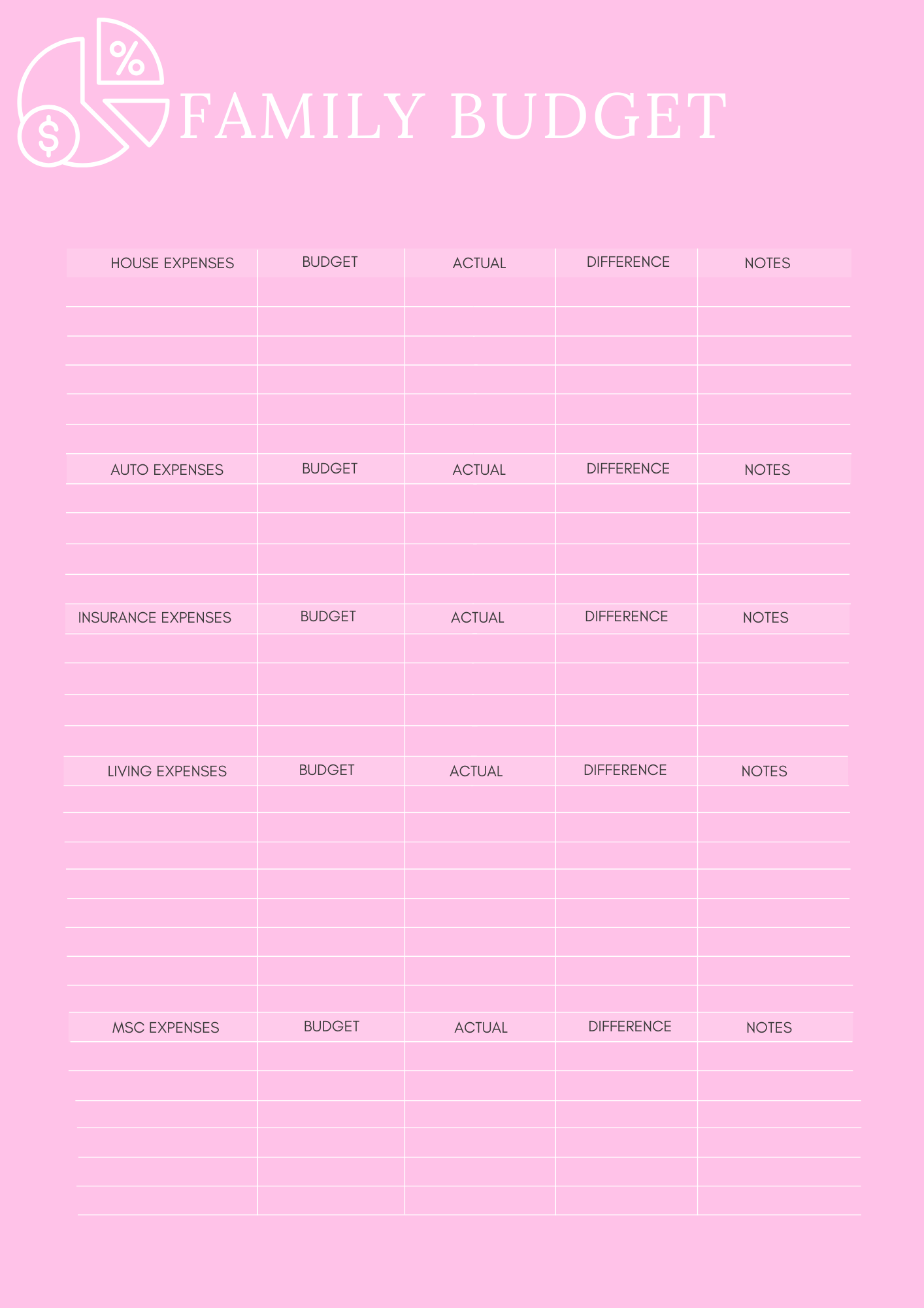 Household Management Planner - GlamDigitalBossCo