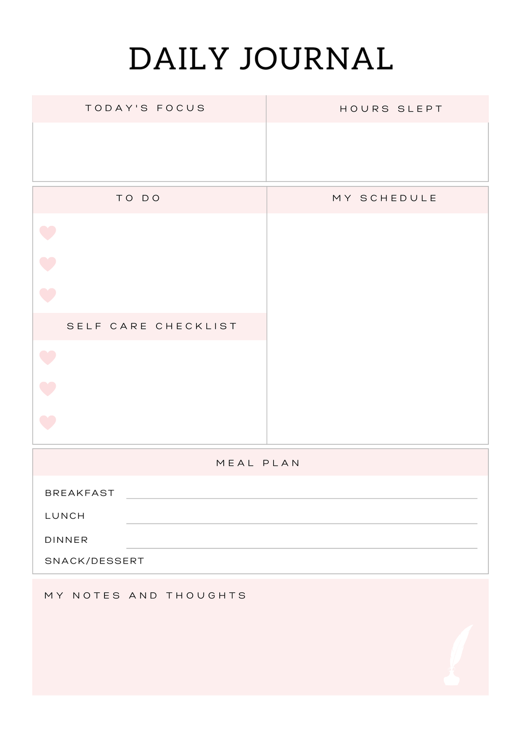 All In One Self Care Planner - GlamDigitalBossCo
